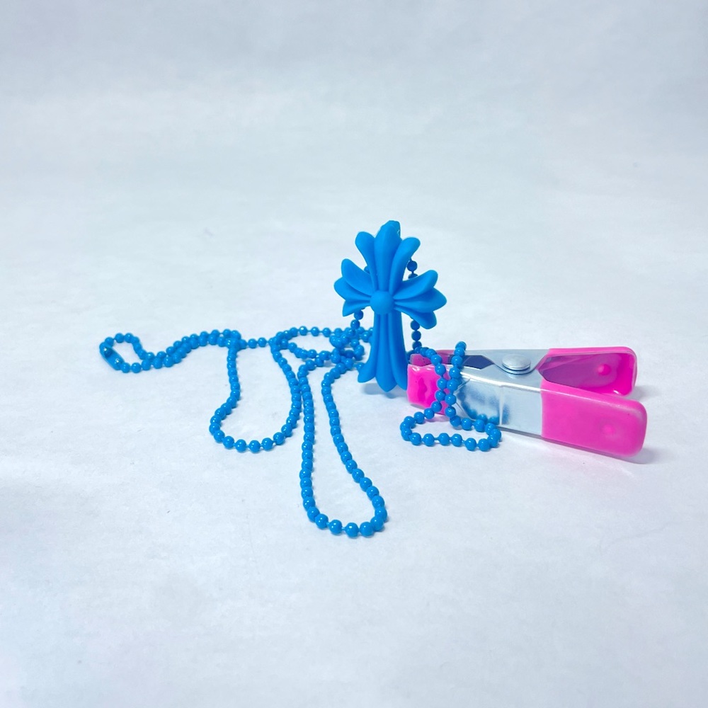 Chrome Hearts 20th Anniversary Tokyo Exclusive Cross Necklace (Blue)